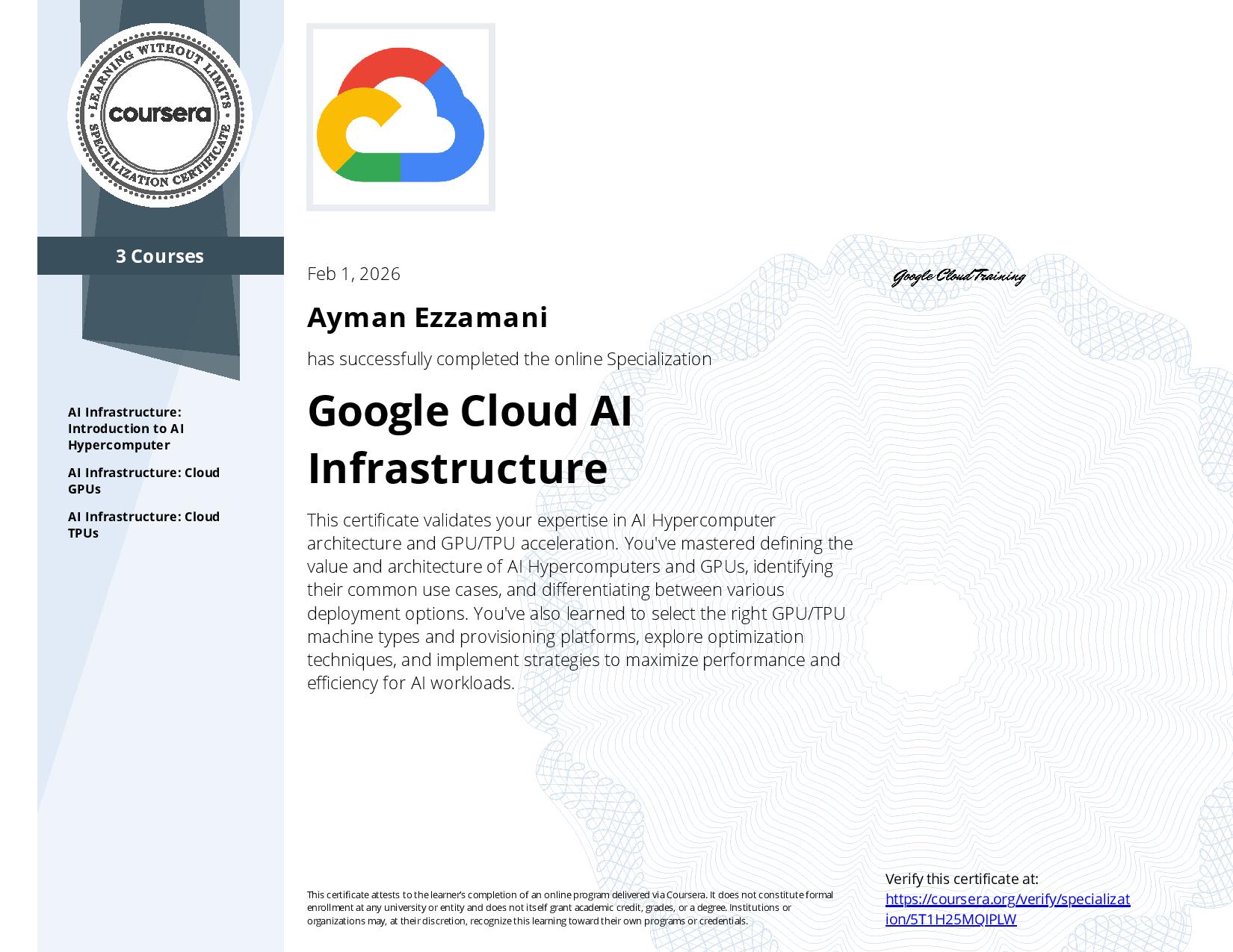 Aperçu du Google Cloud AI Infrastructure